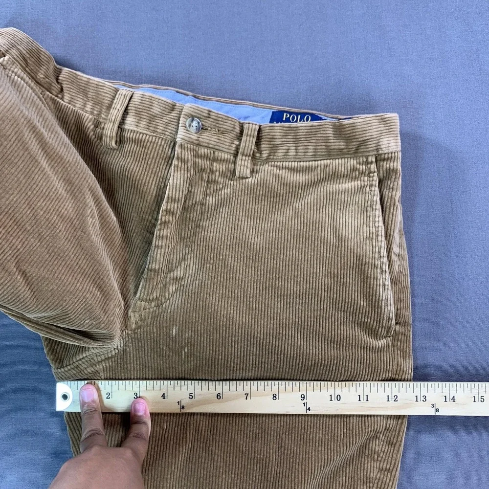 Polo Ralph Lauren Pants Mens 33x30 (33x29) Brown Corduroy Chino Stretch Straight